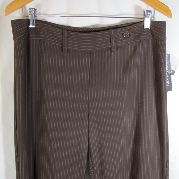 Trousers, New/ INC INTERNATIONAL CONCEPT/Tags/Size 8, Brown Pinstripe, Washable - Picture 4 of 9